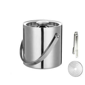 2L Stainless Steels Ice Container Double Layer Cooling Technology Secure Locking Lid Ergonomic For Camping Adventure BBQ