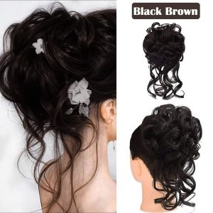 AKZDXE Clip on Messy Bun Hair Piece Natural Look Synthetic Hair Bun Clip Fashionable Chignon Claw Hairpiece Girl