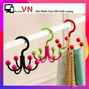 COMBO 3 Móc Treo Quần Áo 6 Nhánh Xoay 360 Độ Tiết Kiệm Không Gian Móc Treo 6 Chấu Đa Năng - Móc Treo Áo 6 Nhánh Tròn 360° Tiện Lợi - Móc Treo Áo Lót Cà Vạt Thắt Lưng Túi Xách Gọn Tủ Quần Áo