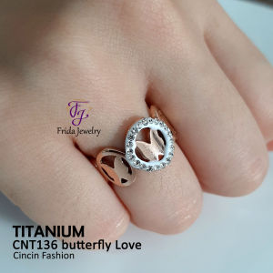 Cincin Titanium Butterfly Frame Unik Elegan Untuk anda yang berjiwa muda Awet Anti Karat cnt136