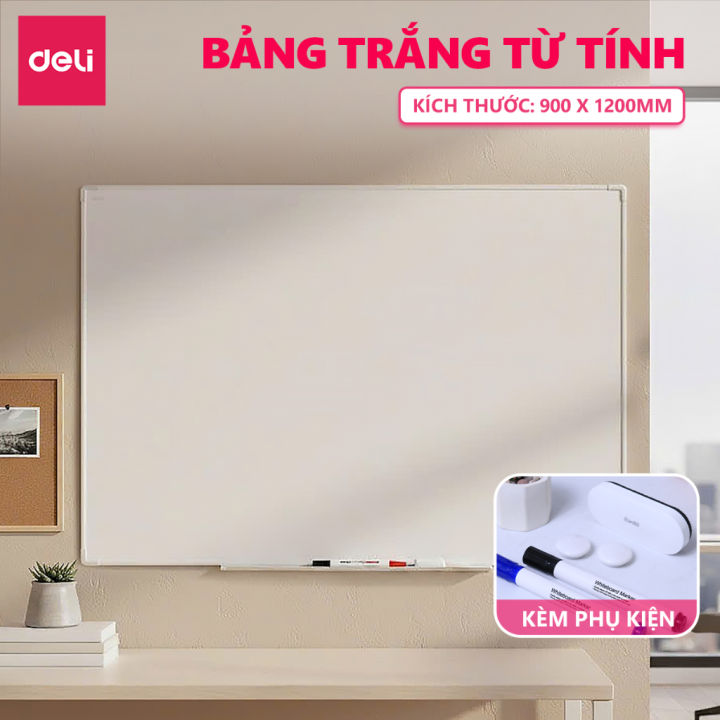 Bảng Từ Trắng BANTEX x DELI Treo Viết Bút Lông Deli Bảng Mica Nam Châm ...