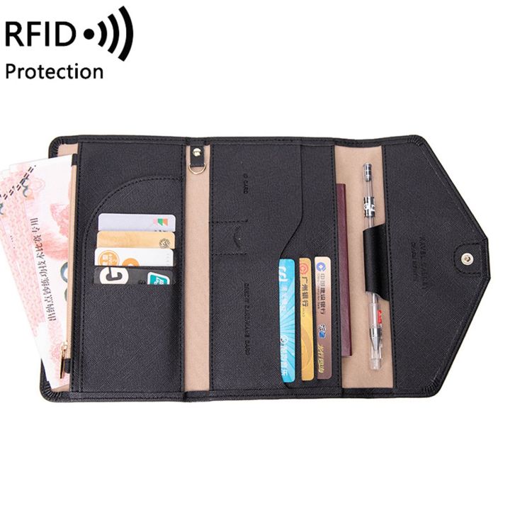 Mulitpurpose Rfid Blocking Passport Holder Travel Wallet Passport Holder ComboTrifold Document