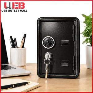 Kids Metal Piggy Bank with Combination Lock and Cash Tray for Children Boys Girls 7.1x4.7x3.9inch Educational Gift Idea