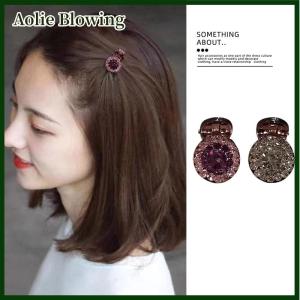 Aolie กิ๊บติดผมไรน์สโตนทรงกลมขนาดเล็กสำหรับผู้หญิง กิ๊บติดผมขนาดเล็กสำหรับผู้หญิงทำจากเพทายแบบย้อนยุค