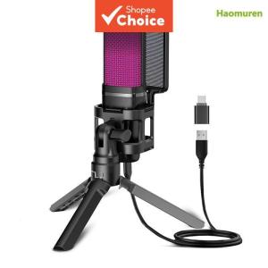 (HD1)Zealsound RGB USB Condenser Gaming Microphone Computer Mic For PC PS4 PS5 Phone Recording Streaming Podcasting