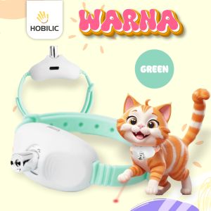Hobilic Mainan Kalung Kucing Interaktif LED Laser Chaser Mainan Pintar Gerak Otomatis