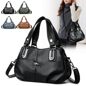 ZYJC Minimalist Casual Crossbody Bag Versatile PU Leather Shoulder Bags Women Fashion Luxury Design Hand-held Mom Bag