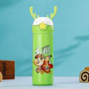 Mug Gelas Air Minum Anak Botol Tumblr Glas Kaca Transparan Motif Karakter Dengan Sedotan Anti Tumpah