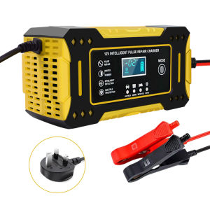 12V 3A/6A Car Battery Charger Motorcycle Car Acid Battery Charger 3Pin Plug Pengecas Bateri Kereta Lorry Boat Battery Pulse Repair UK Plug