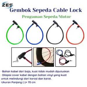 Kunci Gembok Sepeda Anti Maling Model Kabel Pengaman Gembok Sepeda Motor dan Helm