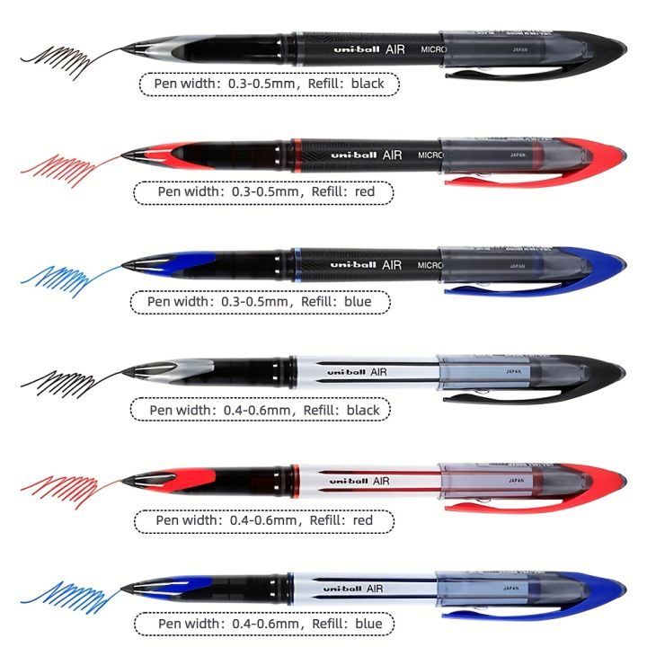 3/6pcs Uniball Gel Pen AIR Straight Liquid Signature Pen UBA-188