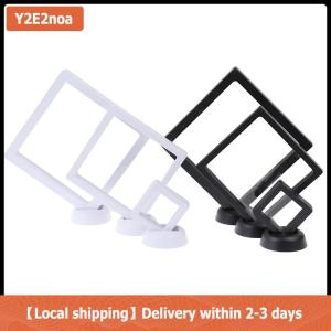 【Local shipping】 Square 3D Floating Jewelry Coin Display Frame Holder Box Case w Stand