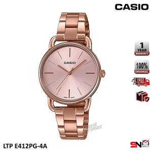 Casio LTP-E412MGB LTP-E412MPG LTP-E412PG LTP-E412PL LTP-E412RL Minimal Design Quartz Analog Women Watch