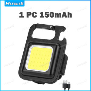 1 Set Multifunctional Mini LED Work Light Portable Pocket Flashlight USB Rechargeable Key Light