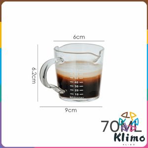 KLIMO Mini Coffee Milk Cup Glass With Handle Multi-functional Taste Dish 70ml / 150ml
