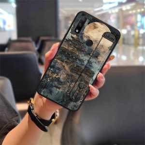 mature Plain color Phone Case For Huawei Honor 9X Fashion Design Wrist Strap Protective Protector Anti-knock Kickstand