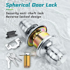 Door Knob Round Handle Stainless Universal Lock Wooden Door Lock With Key Spherical