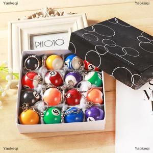 [COD] Yaokeqi Creative Fashion Billiard Pool Keychains Round Ball Key Ring Key Chains Resin 32mm Ball Jewelry Gift