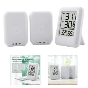 Kỹ Thuật Số nội ngoại thất thermomete không dây đồng hồ đo nhiệt độ độ ẩm nhiệt độ độ ẩm Gauge với 2 cảm biến