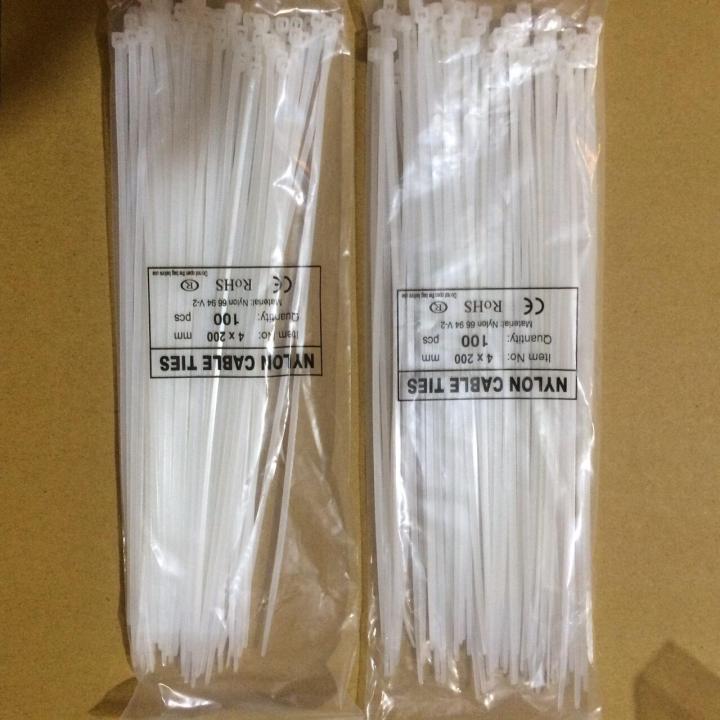 2 BỊCH 200mm. DÂY RÚT NHỰA trắng, dùng để buộc thắt hoặc cố định các ...