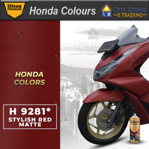 Diton Premium H9281 Stylish Red Matte H 9281 Honda Colors Motorcycle Spray Paint 400ml