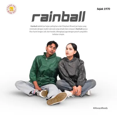 Jas Hujan Bola Rain Ball Dewasa Bahan PVC Praktis Bulat Jas Hujan Terusan / Raincoat