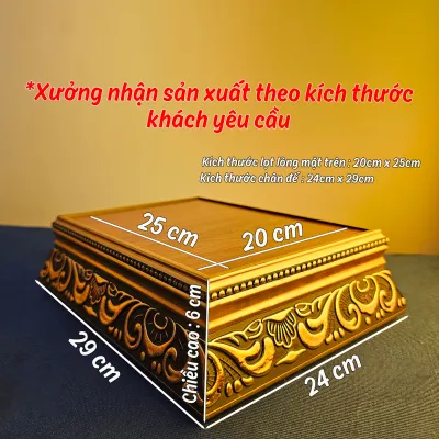 Đôn Gỗ Chữ Nhật Đế Gỗ Kê Tượng Vật Phẩm Phong Thuỷ Đồ Trang Trí Tượng Phật Nhiều Kích Thước