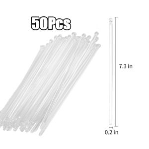 50pcs Disposable Plastic Coffee Stirrer Sticks Transparent Ball Head for Cocktail Milk Tea