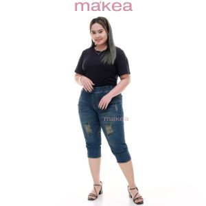 Celana Jeans 7/8 Wanita Distro Jumbo Jeans Wanita 7/8 Ripped Size Bige