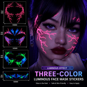 MINIAT Tricolor Halloween Disposable Tattoo Luminous Glow in The Dark Body Art Tattoos Cool DIY Waterproof Tattoos Halloween Supplies