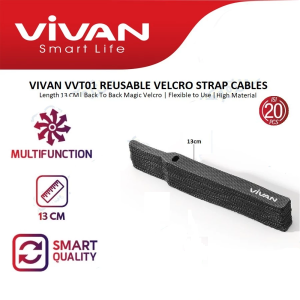 VIVAN VVT01 Reusable Velcro Strap Cable Ties Pengikat Perekat Penjepit Kabel Isi 20pcs