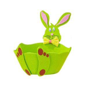 ที่ใส่ไข่ลูกกวาดแบบกระต่ายอีสเตอร์ตะกร้ากระต่ายอีสเตอร์ที่หรูหราเหมาะสำหรับเก็บขนมและไข่