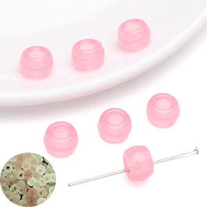 100Pcs 9mm Acrylic Colorful Luminous Barrel Beads Charms Glow In The Dark Big Hole Beads for Jewelry Making DIY Bracelet Necklace Earrings Accessories