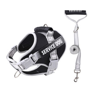 สายจูงสุนัข สายจูงสุนัขใหญ่ พร้อมสายรัดอก เชือกไนล่อนถัก เกรดเงา 3สี A018 สายรัดอกสัตว์เลี้ยงไซส์ M รุ่นแข็งแรงทนทาน สายจูงหมา มีแถบสะท้อนแสง ชุดหมาK9