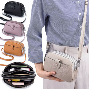 Genuine Leather Women Cross Body Shoulder Bags Clutch Small Bag Coin Purse Card Holders Bag Large Capacity 2023 New