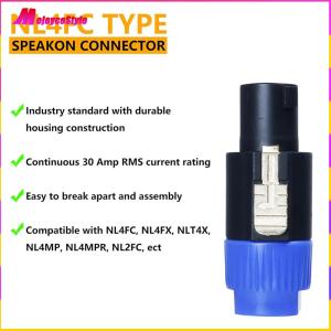 20pcs Audio Cable Adapter Connectors 4 Pole Ohm Plug NL4FC Speaker Connector for Amplifier