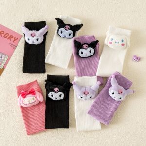 Kawaii Sanrio Cinnamoroll My Melody Kuromi Plush Anime Sports Sock Cute Breathable Cotton Socks Birthday Gift for Girls