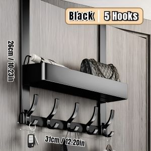 Door Hanger Clothes Hook Door Rear Aluminum Wall Bedroom Door Back Hook Organizer Rack Nail Free