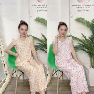 Bộ lanh mặc nhà đồ bộ tole nữ quần dài áo tay cánh tiên họa tiết hoa nhí [CÓ SIZE]  - TLD70