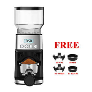 🎁 LaHome Burr Mill Coffee Bean Grinder Conical Coffee Bean Grinder 51 Precise Grinding Setting Timer Cup Selection Fully Automatic Electric Digital LCD Panel Anti-Static One Touch Operation for Espresso/Drip/Pour Over/Cold Brew/French Press Fit 51-53mm 5