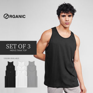 Organic Cotton Sando for Men Tops Shirt Tank Set of 3 Sleeveless Korean Top Workout clothes Summer outfit