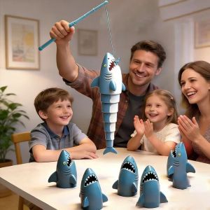 OKKFINE Plastic Fishing Battle Game Retractable Board Game Style Retractable Fish Toy Creative Desktop Board Game Learning Toys