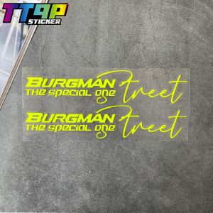 2PCS Phụ Kiện Xe Máy Suzuki Burgman Street 125 EX 400 ABS 200 Nhãn Dán Vinyl Phản Quang Trang Trí Thân Xe Decal Trang Trí Moto