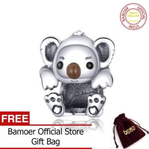 BAMOER Baby Koala Metal Beads for Women Jewelry Making 925 Sterling Silver Animal Charm fit Bracelet & Bangle Jewelry SCC1304