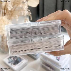 [COD] WEICHENG Mới trong suốt nhựa lưu trữ hộp photocards thẻ nhỏ lưu trữ hộp bàn tổ chức hộp phân loại hộp văn phòng phẩm