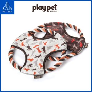 P.L.A.Y. Flying Disc Dog Toy | Floating Squeaky Fetch Toy with Reflective Rope