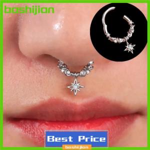 bashijian Fashion Stainless Steel Septum Hoop Clickers Nose Ring Women Tragus Cartilage Helix Hoop Earrings Jewelry