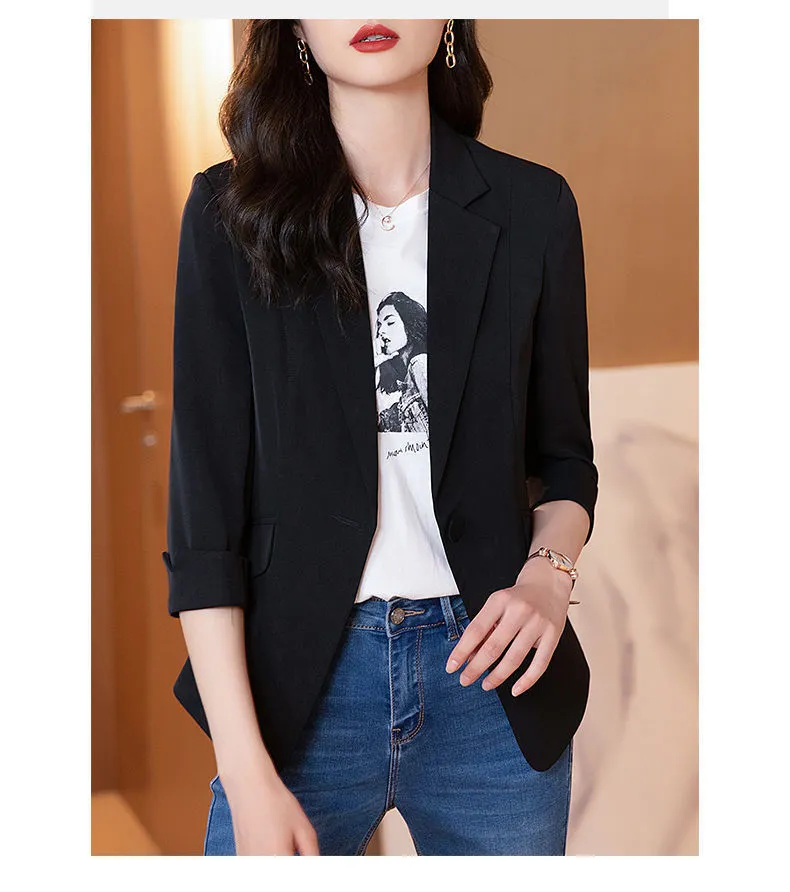 Womens Summer Casual Blazers New Fashion Jackets Suit Top Women