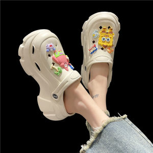 [Free Shipping] Same Style As On Xiaohongshu: Cute WomenS Summer Clogs DIY Design Height-Increasing Suitable For Outdoor Wear Non-Slip Breathable Versatile And With A Thick Sole For Casual Wear