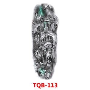 【Super Fan】tattoo sticker waterproof permanent 15 days Large Arm Sleeve Tattoo Lion Crown Skeleton Rose Waterproof Temporary Tatoo Sticker Wild Wolf Tiger Men Woman Totem Tatto